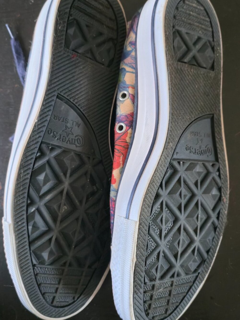 RARE Retired CONVERSE All Star Floral Abstract Blue - Women's 10 - EUC / Unique - Picture 5 of 6